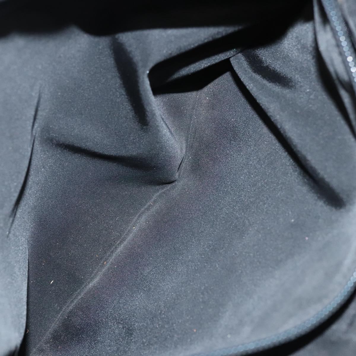 PRADA Hand Bag Nylon Black Silver Auth 116545