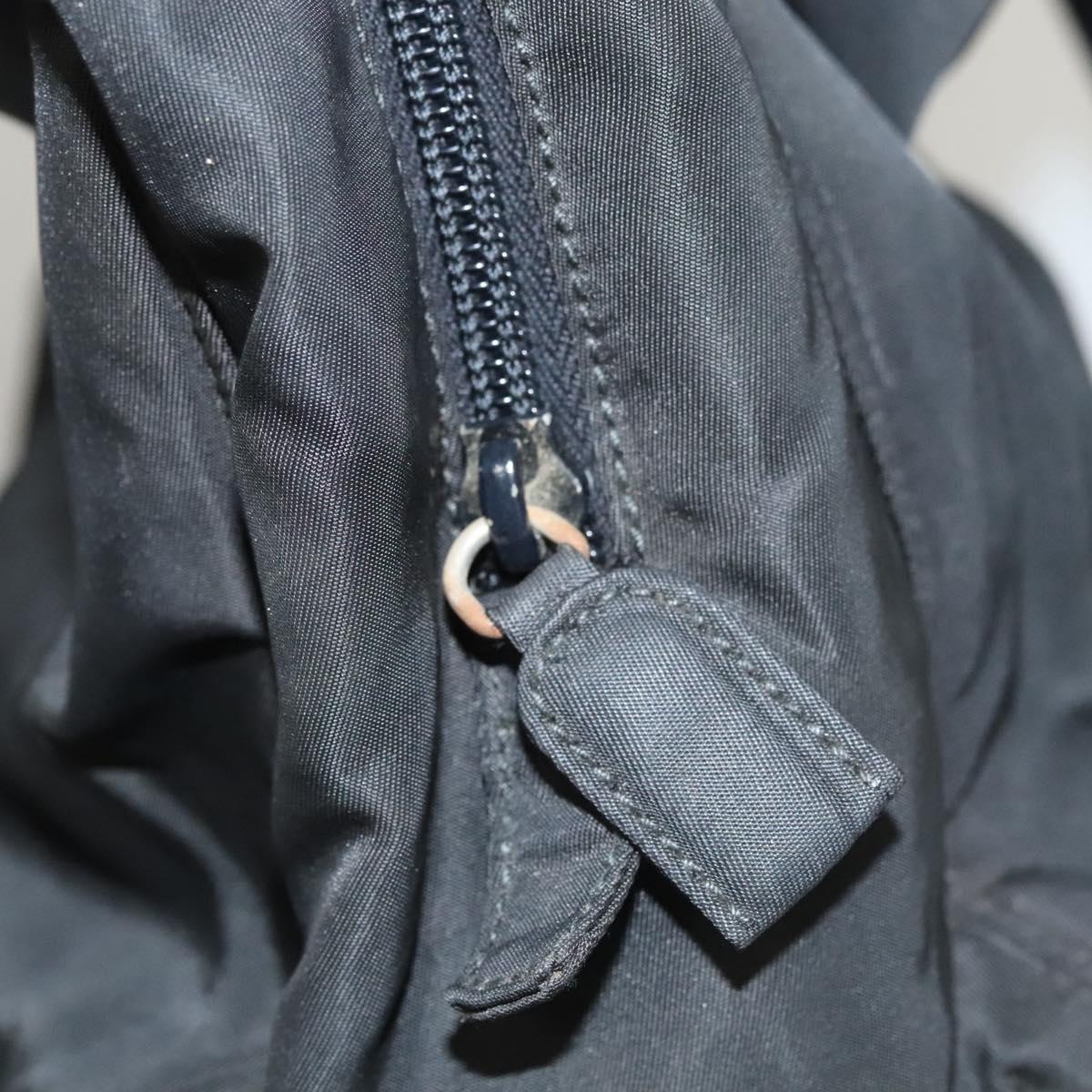 PRADA Hand Bag Nylon Black Silver Auth 116545