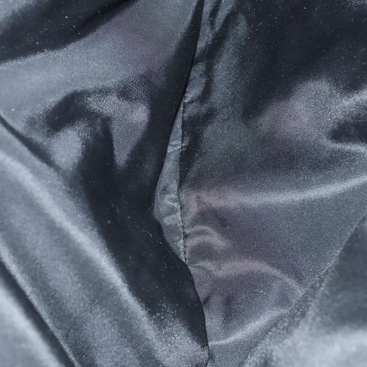 PRADA Hand Bag Nylon Black Silver Auth 116545