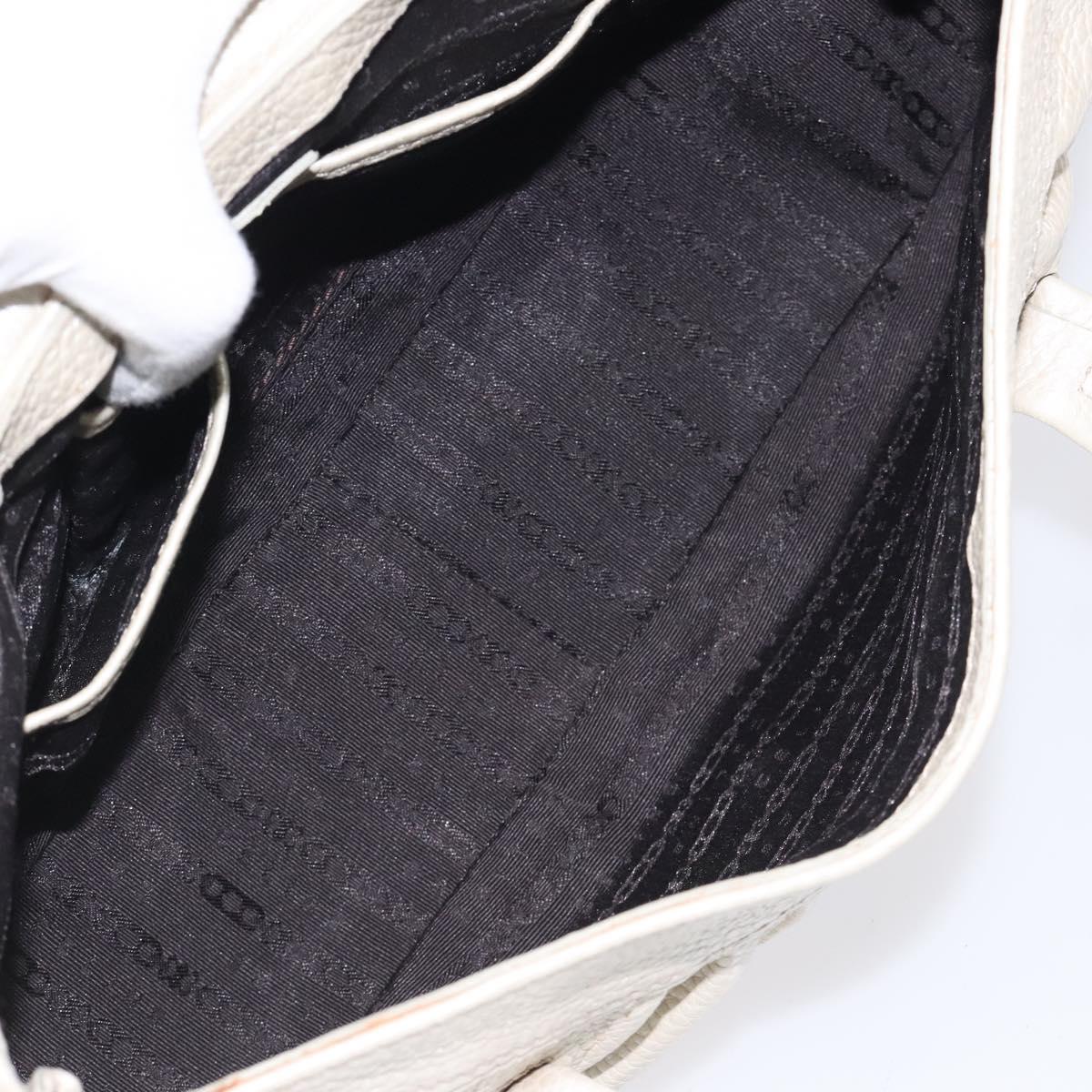 CELINE Hand Bag Leather Silver tone Auth 116558