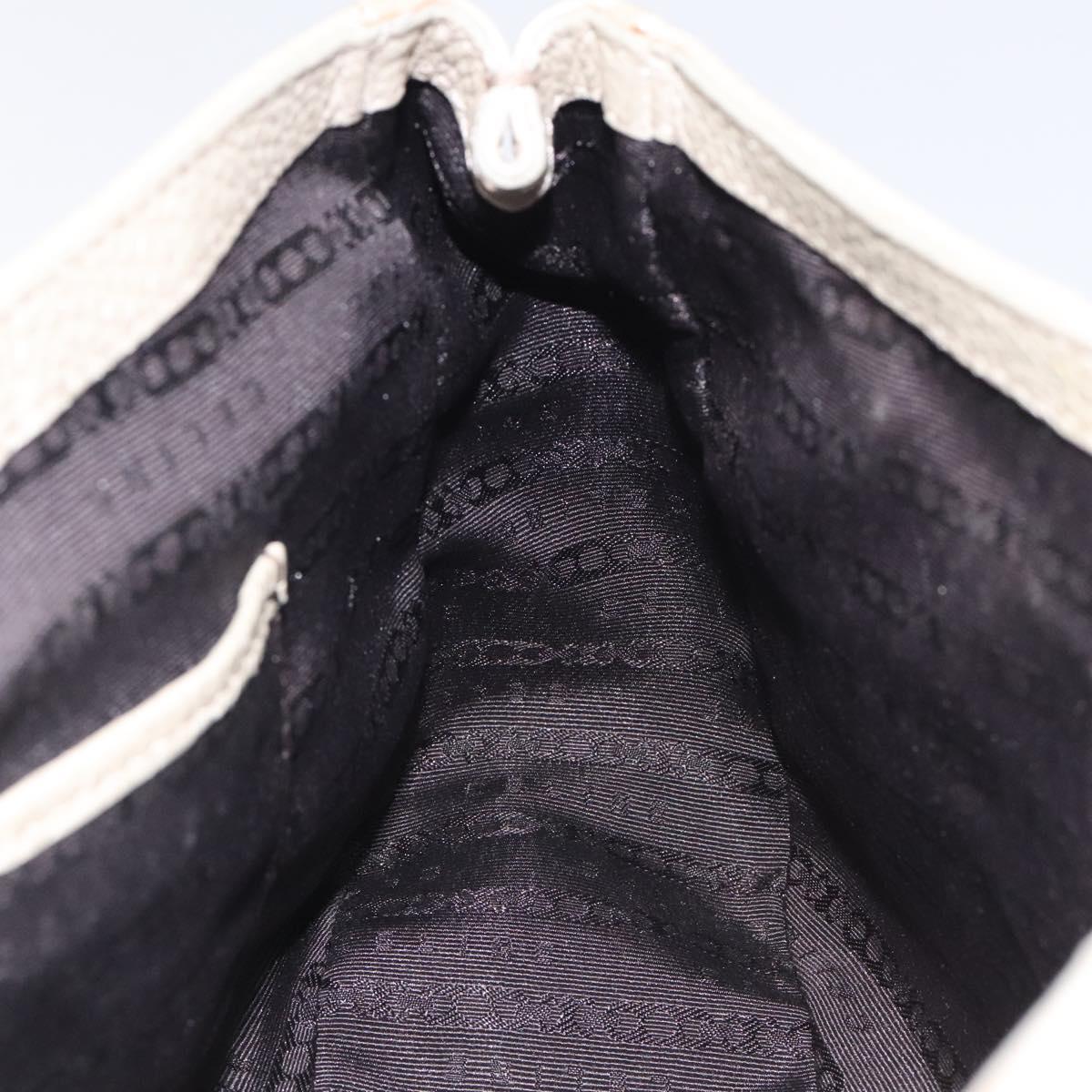 CELINE Hand Bag Leather Silver tone Auth 116558