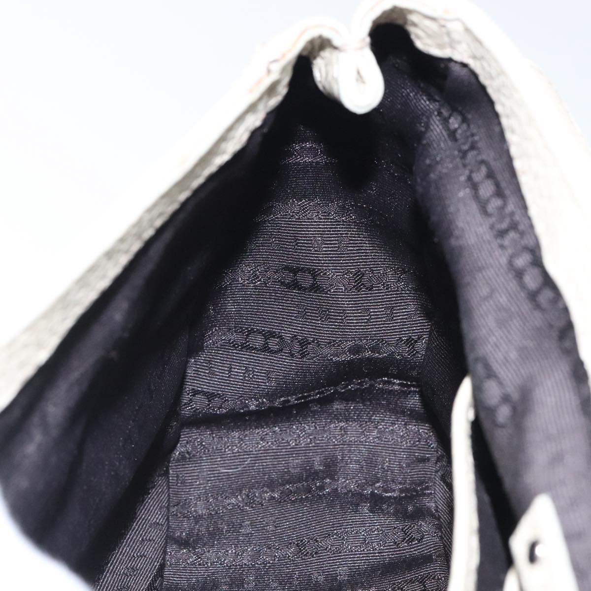 CELINE Hand Bag Leather Silver tone Auth 116558