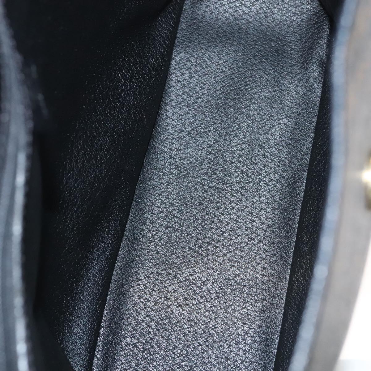 CELINE Macadam Canvas Shoulder Bag PVC Leather Black Gold Auth 116559