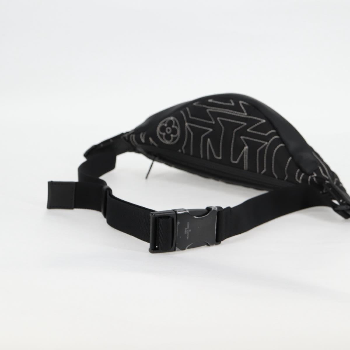 LOUIS VUITTON LV Snow Discovery Bum Bag PM Bag Nylon Black M21427 Auth 116570SM