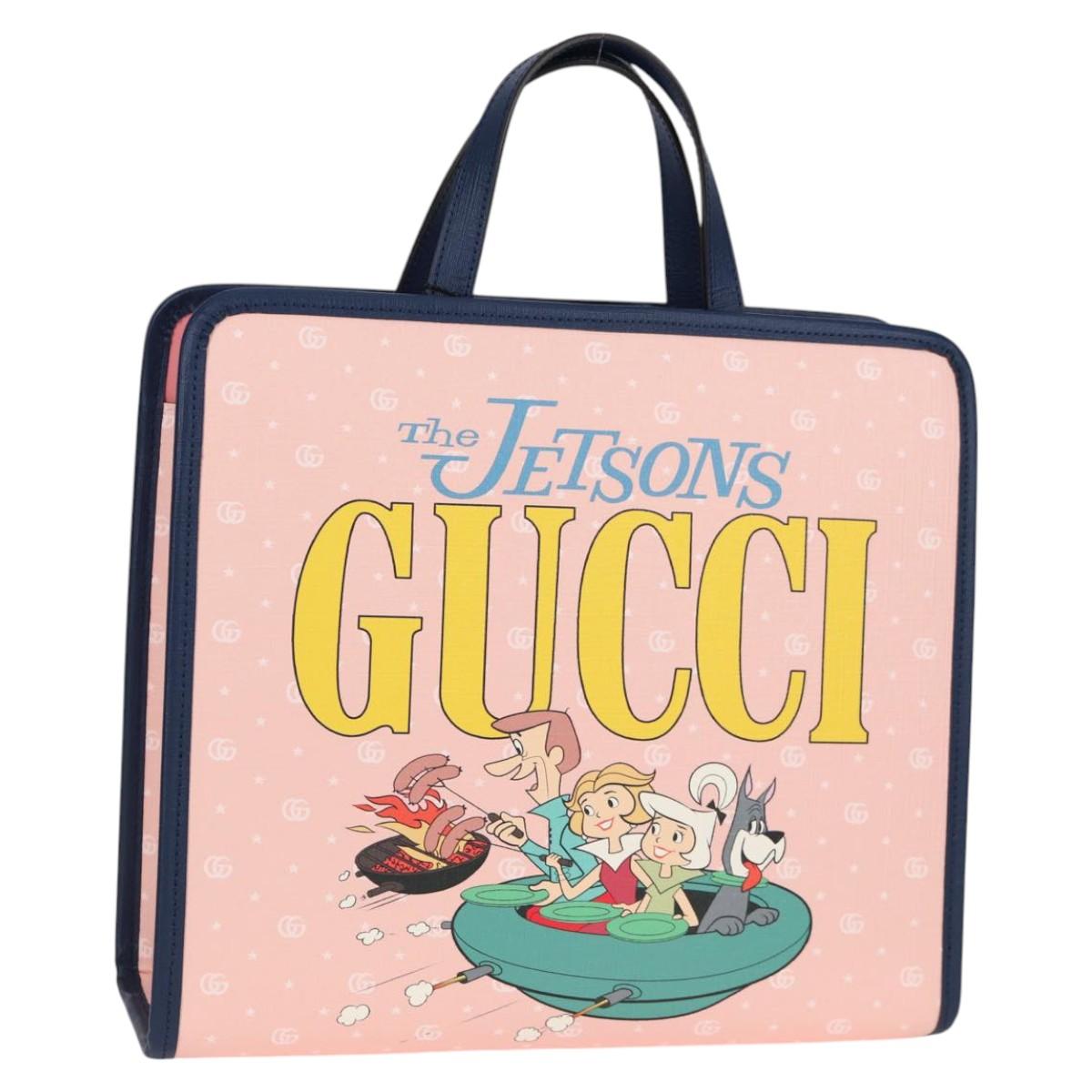 GUCCI GG Supreme Children's Hand Bag PVC Pink Silver 605614 Auth 116571AM