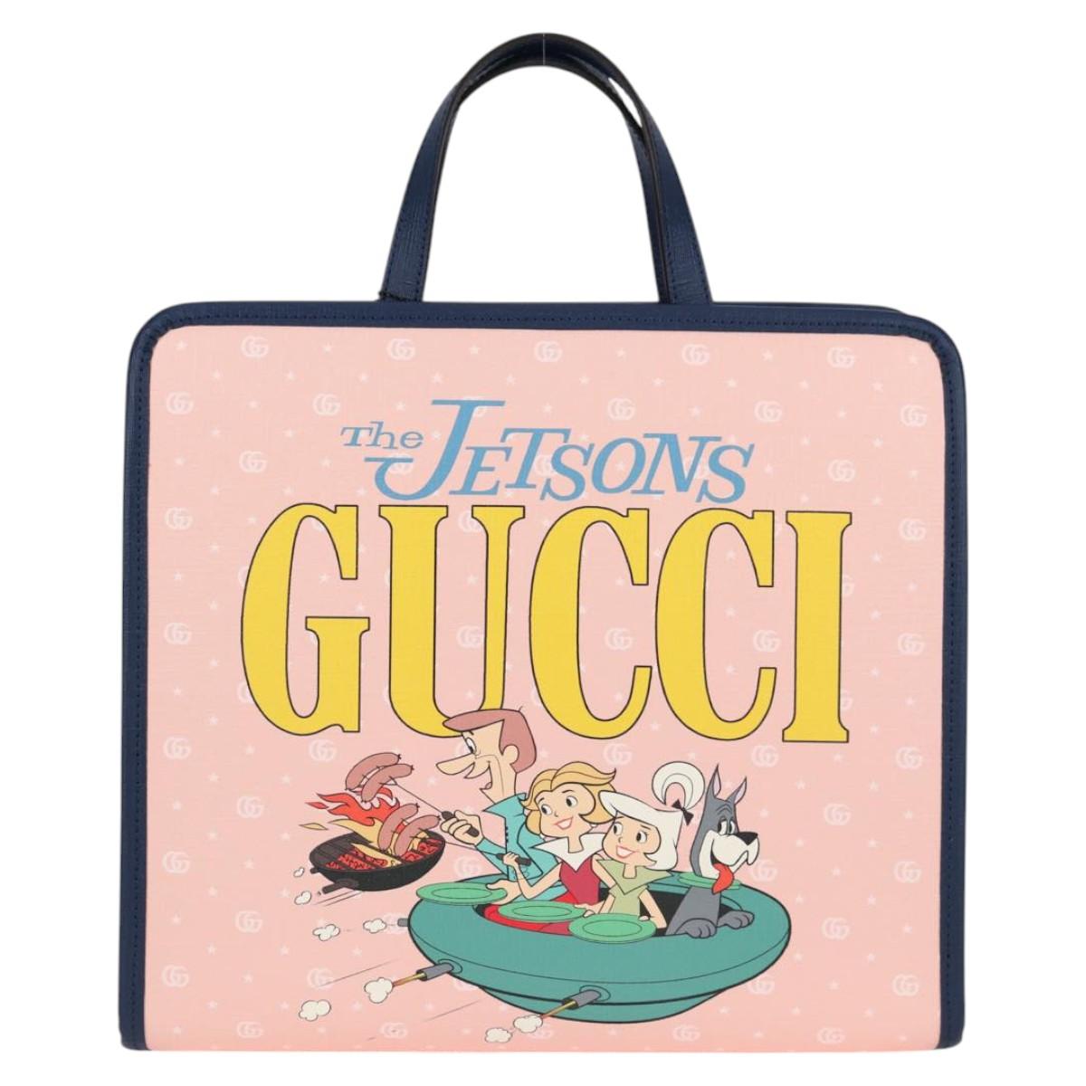 GUCCI GG Supreme Children's Hand Bag PVC Pink Silver 605614 Auth 116571AM