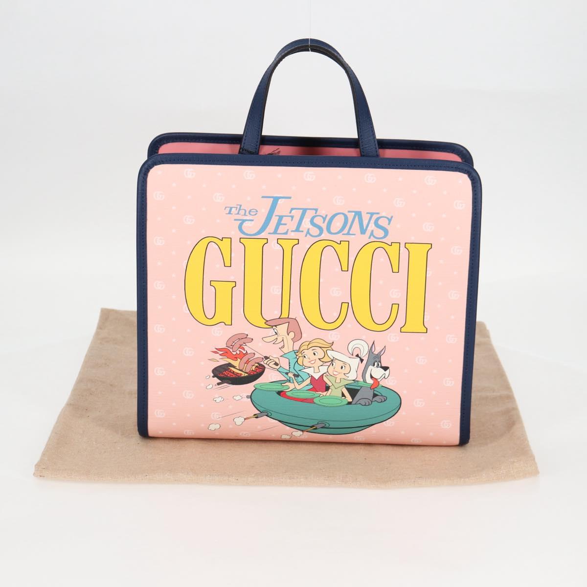 GUCCI GG Supreme Children's Hand Bag PVC Pink Silver 605614 Auth 116571AM