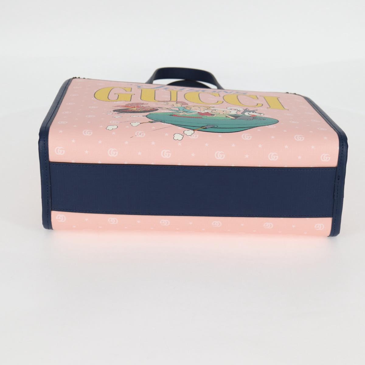 GUCCI GG Supreme Children's Hand Bag PVC Pink Silver 605614 Auth 116571AM