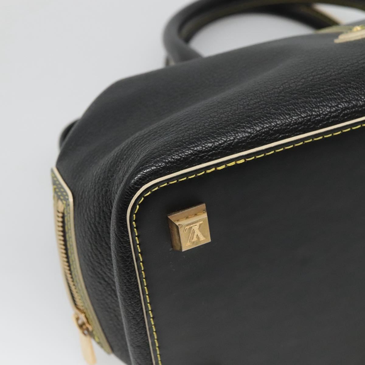 LOUIS VUITTON Suhari Angenu PM Hand Bag Leather Black M91805 LV Auth 116592