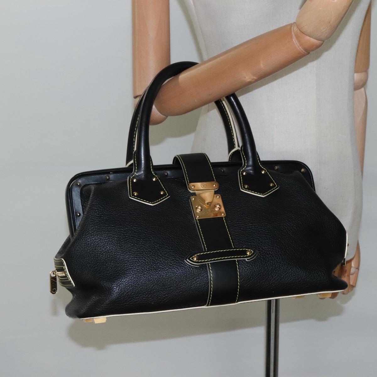 LOUIS VUITTON Suhari Angenu PM Hand Bag Leather Black M91805 LV Auth 116592