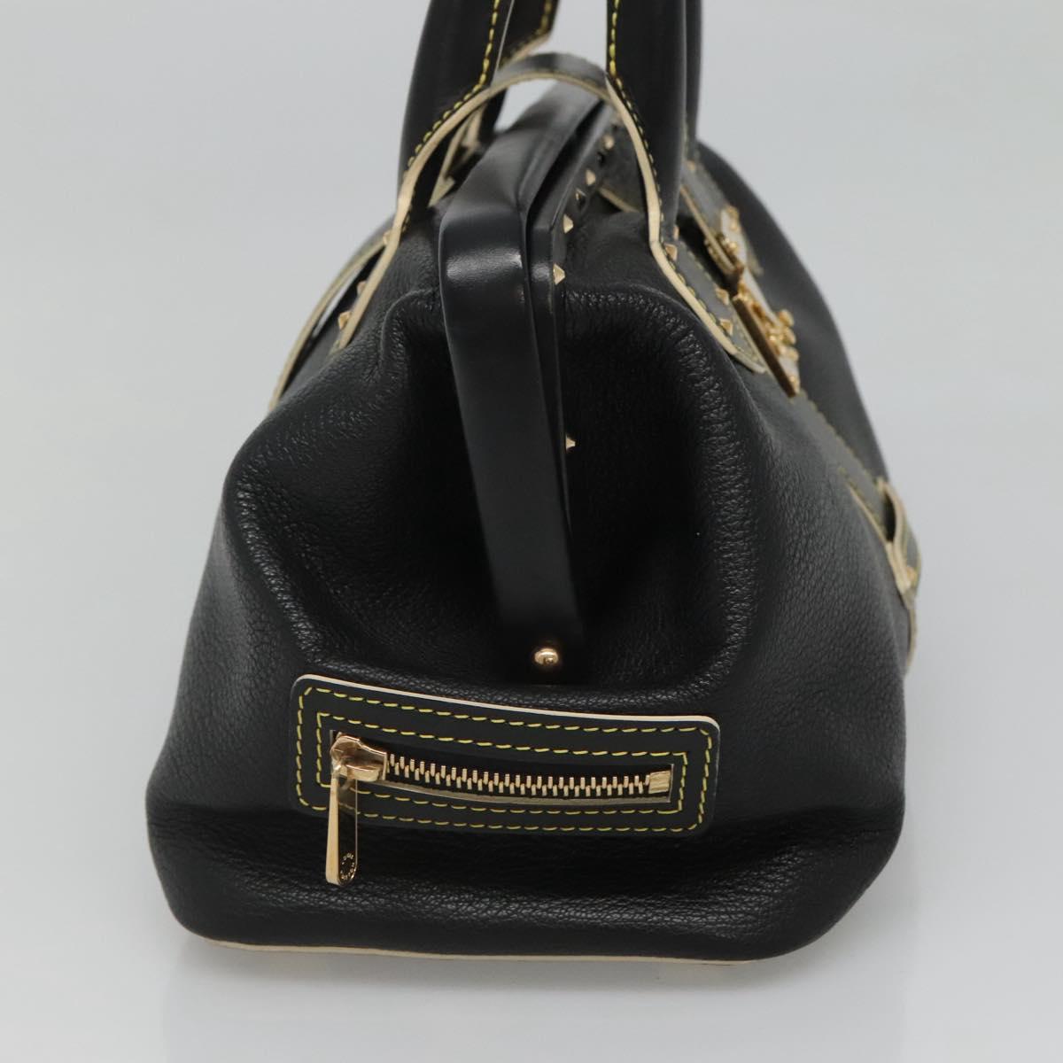 LOUIS VUITTON Suhari Angenu PM Hand Bag Leather Black M91805 LV Auth 116592