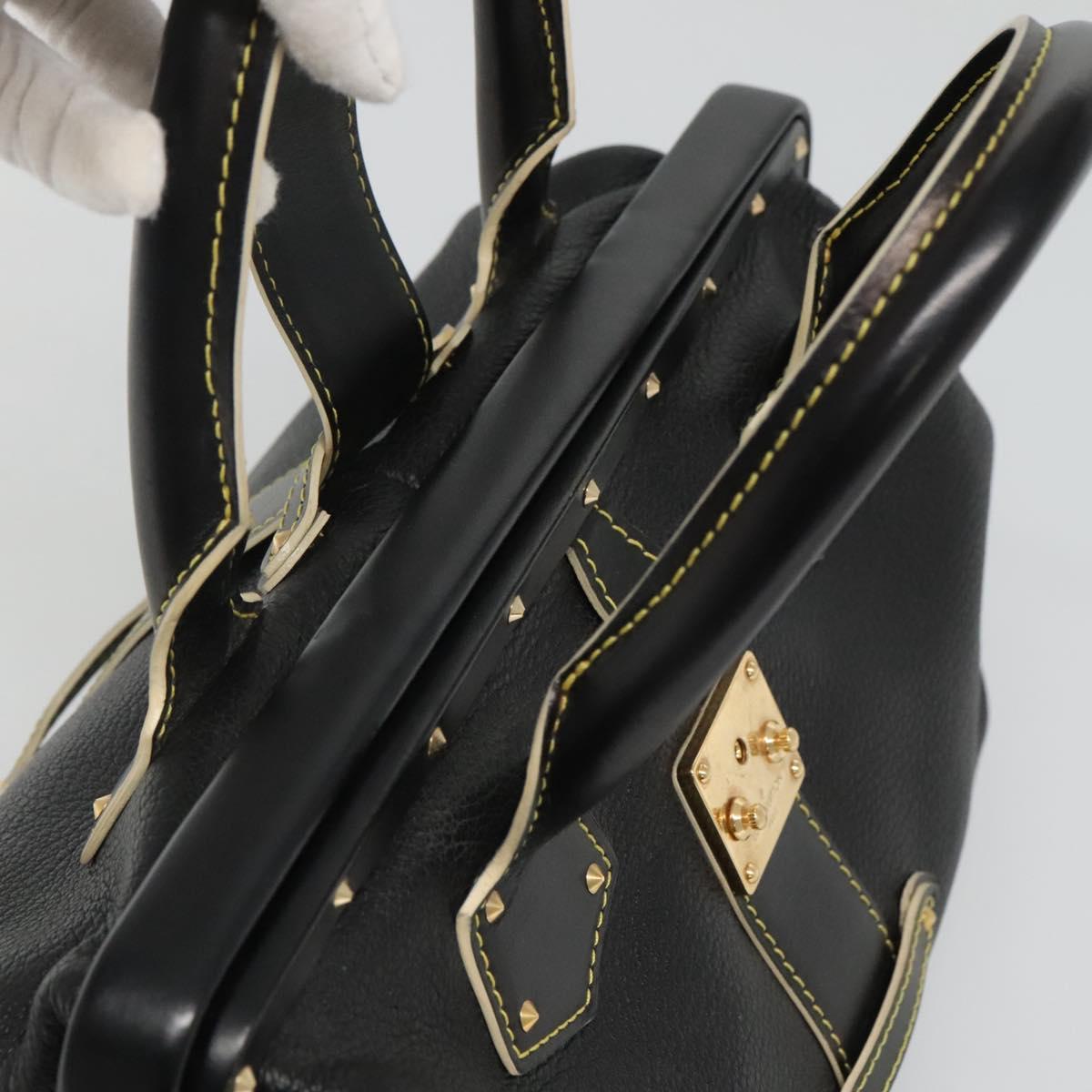 LOUIS VUITTON Suhari Angenu PM Hand Bag Leather Black M91805 LV Auth 116592