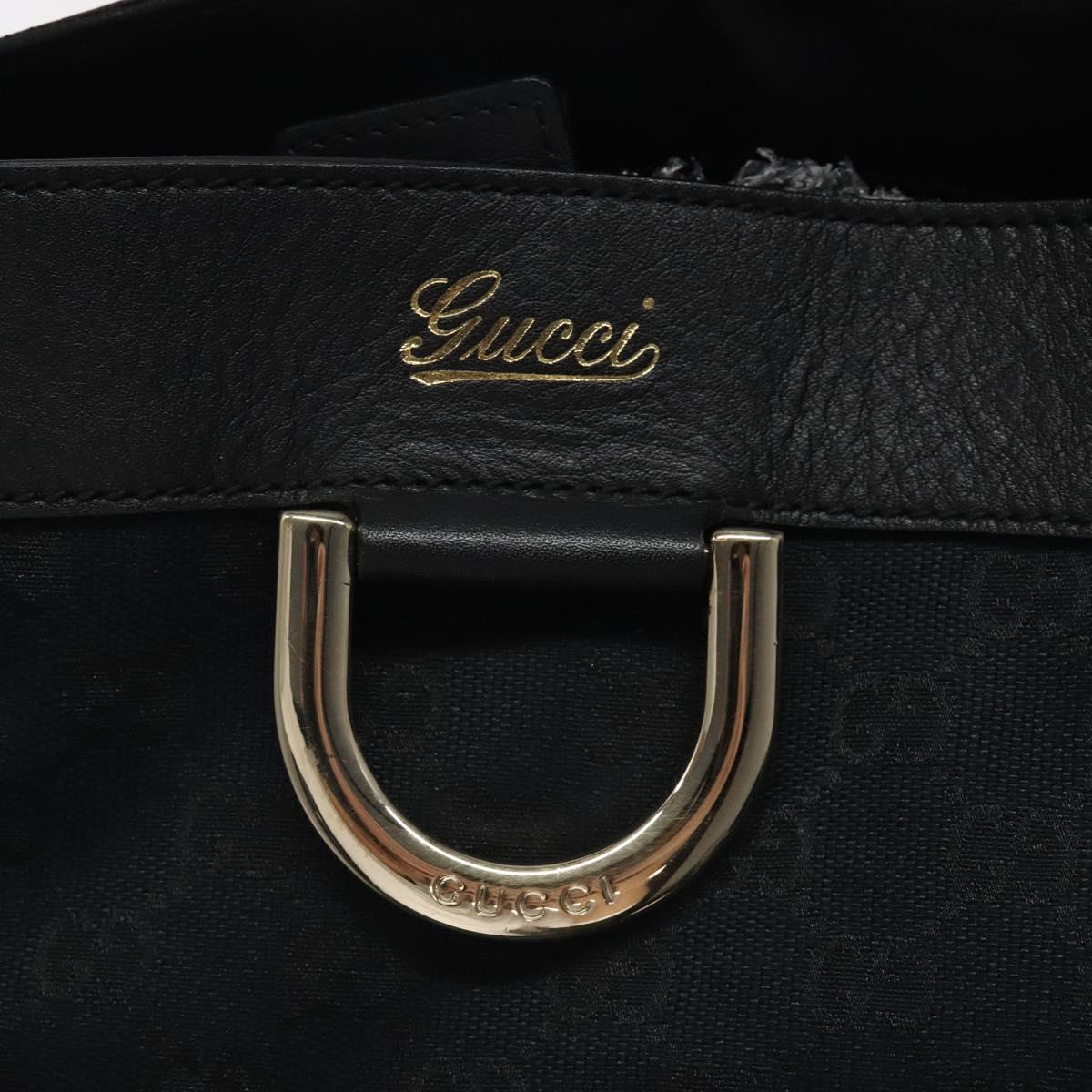 GUCCI GG Canvas Tote Bag Black Gold 211982 Auth 116603