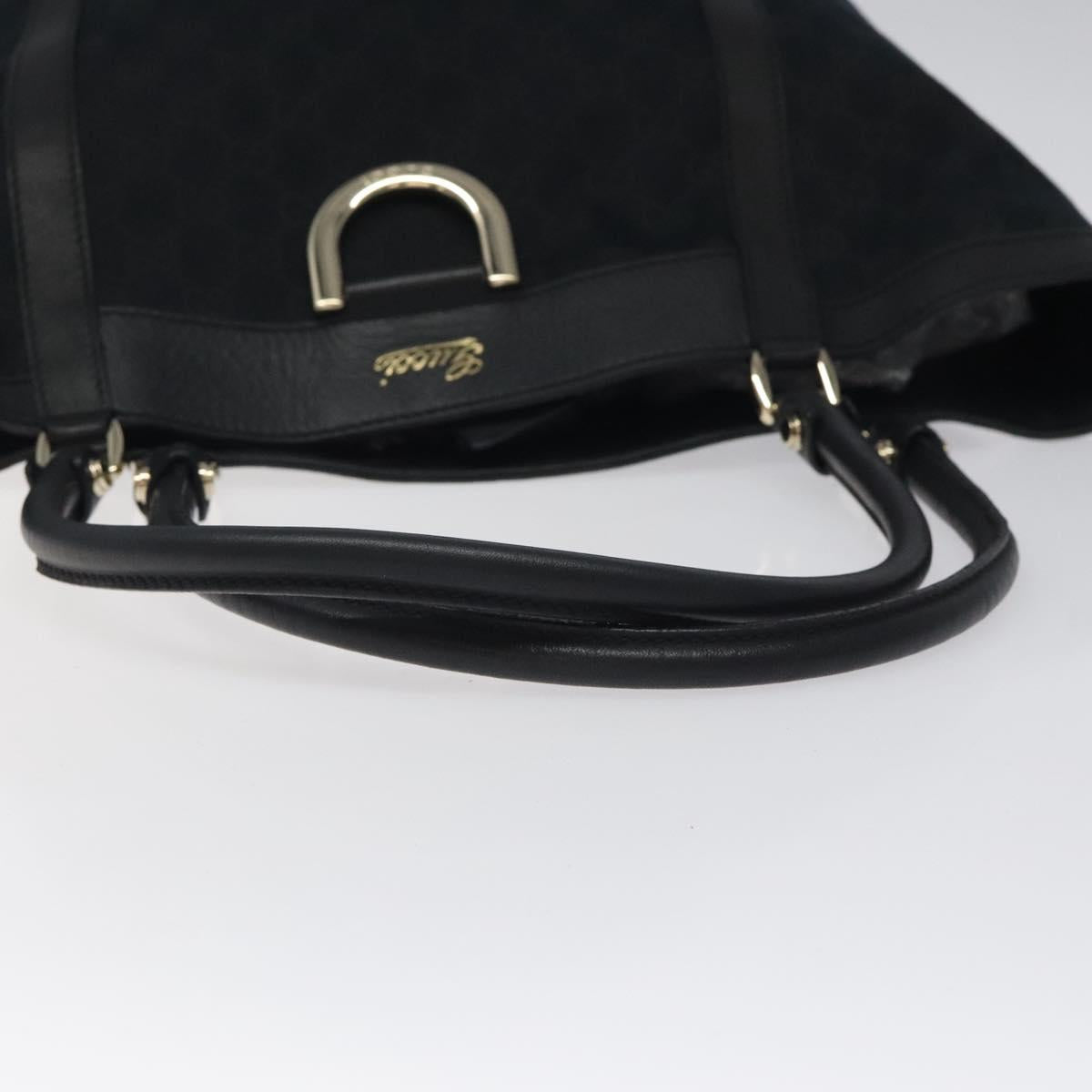 GUCCI GG Canvas Tote Bag Black Gold 211982 Auth 116603