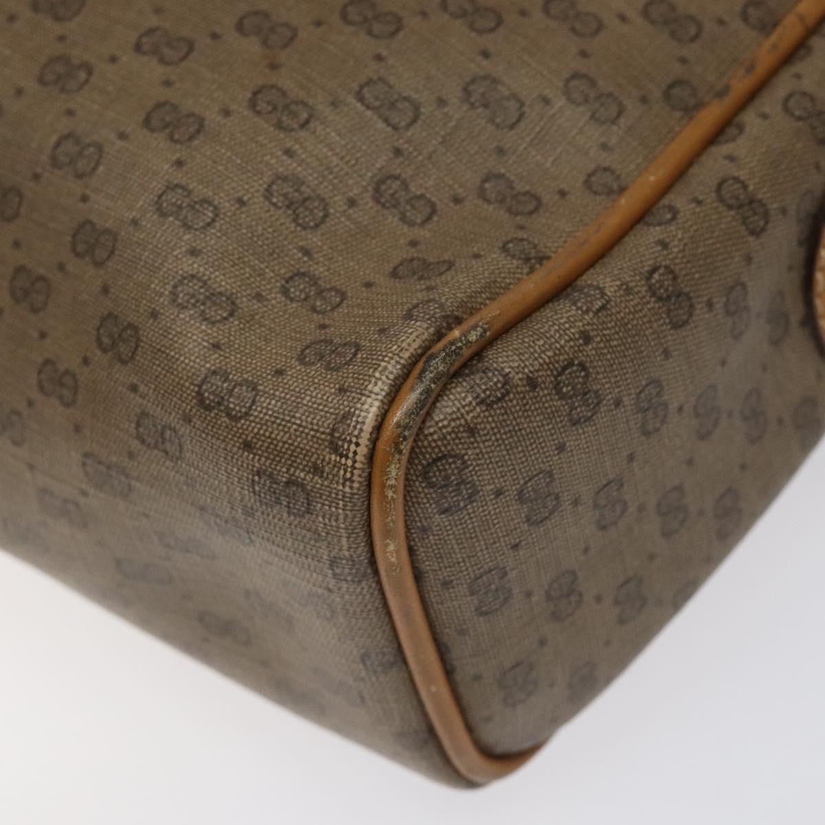 GUCCI Micro GG Supreme Web Sherry Line Bag PVC Beige Gold Auth 116615