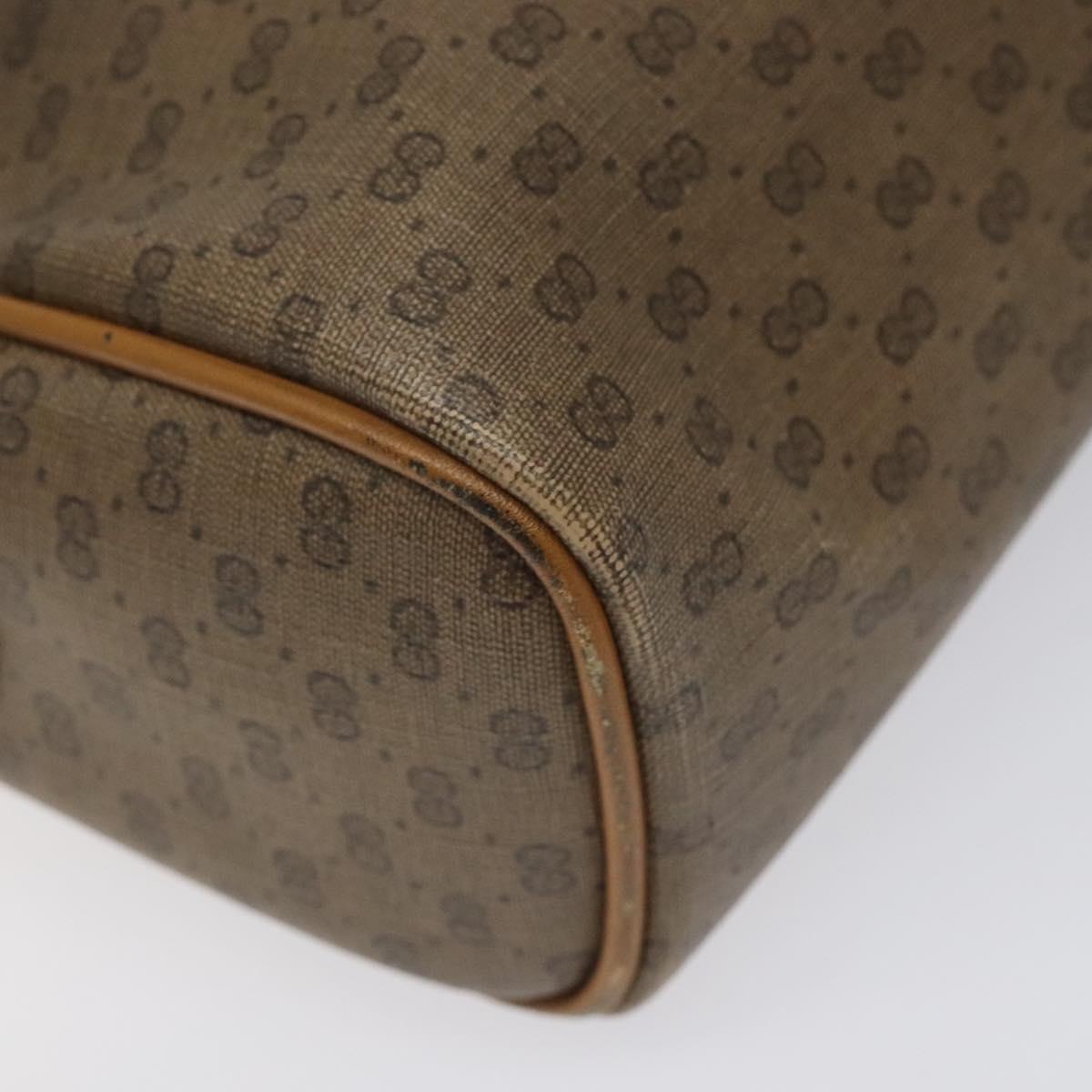 GUCCI Micro GG Supreme Web Sherry Line Bag PVC Beige Gold Auth 116615