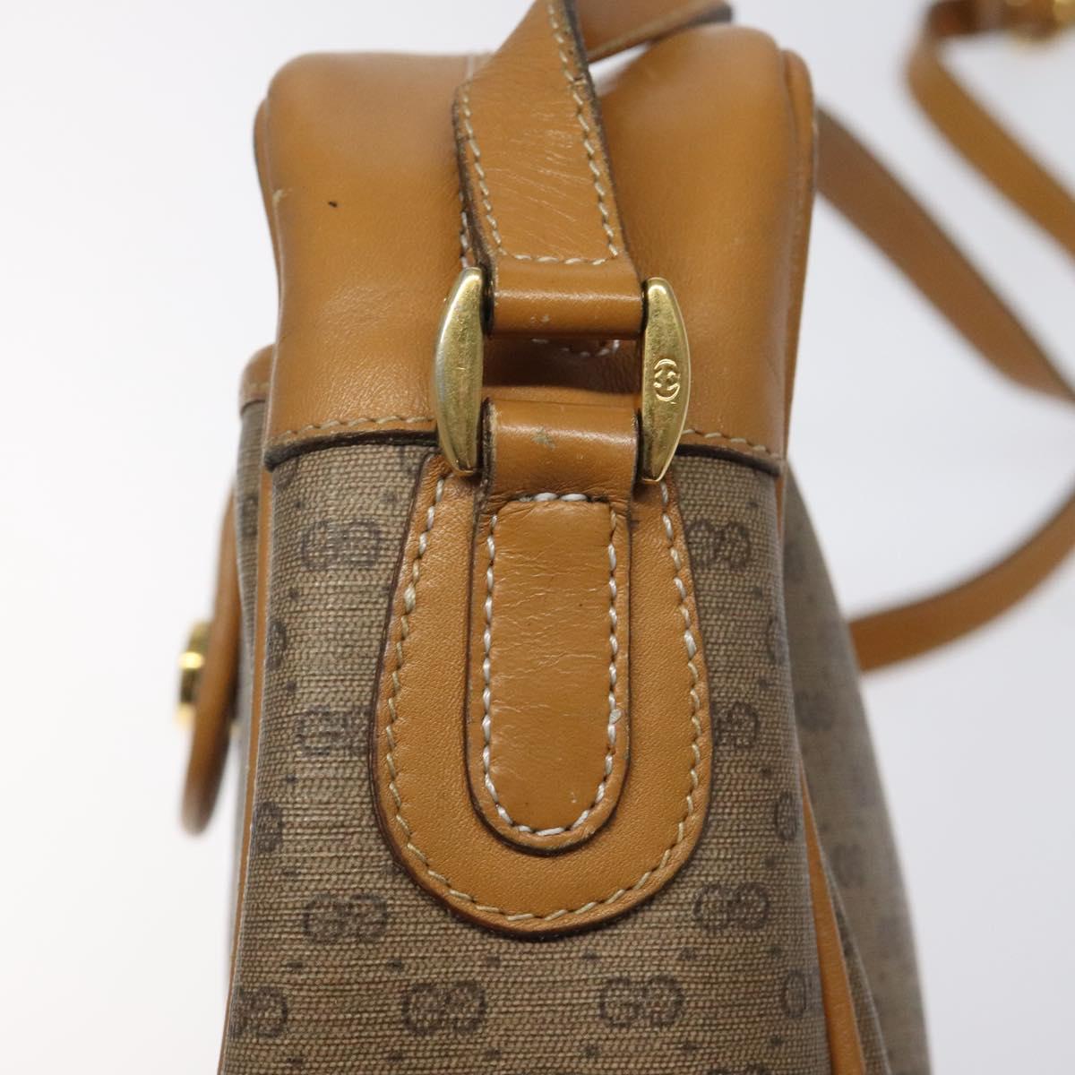 GUCCI Micro GG Supreme Web Sherry Line Bag PVC Beige Gold Auth 116615