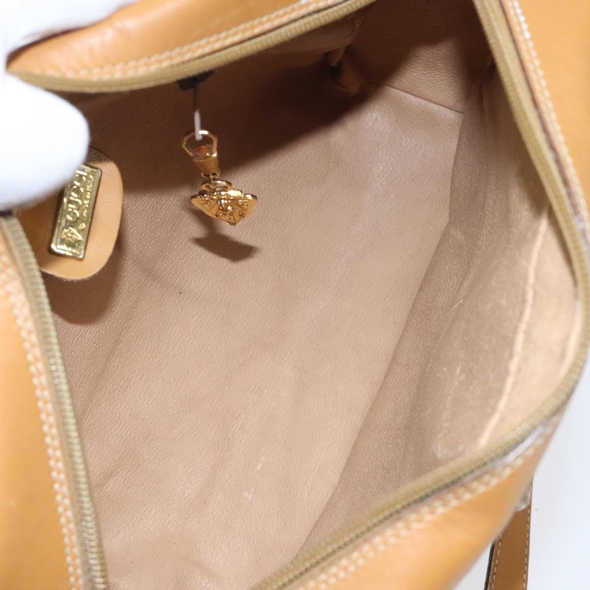 GUCCI Micro GG Supreme Web Sherry Line Bag PVC Beige Gold Auth 116615