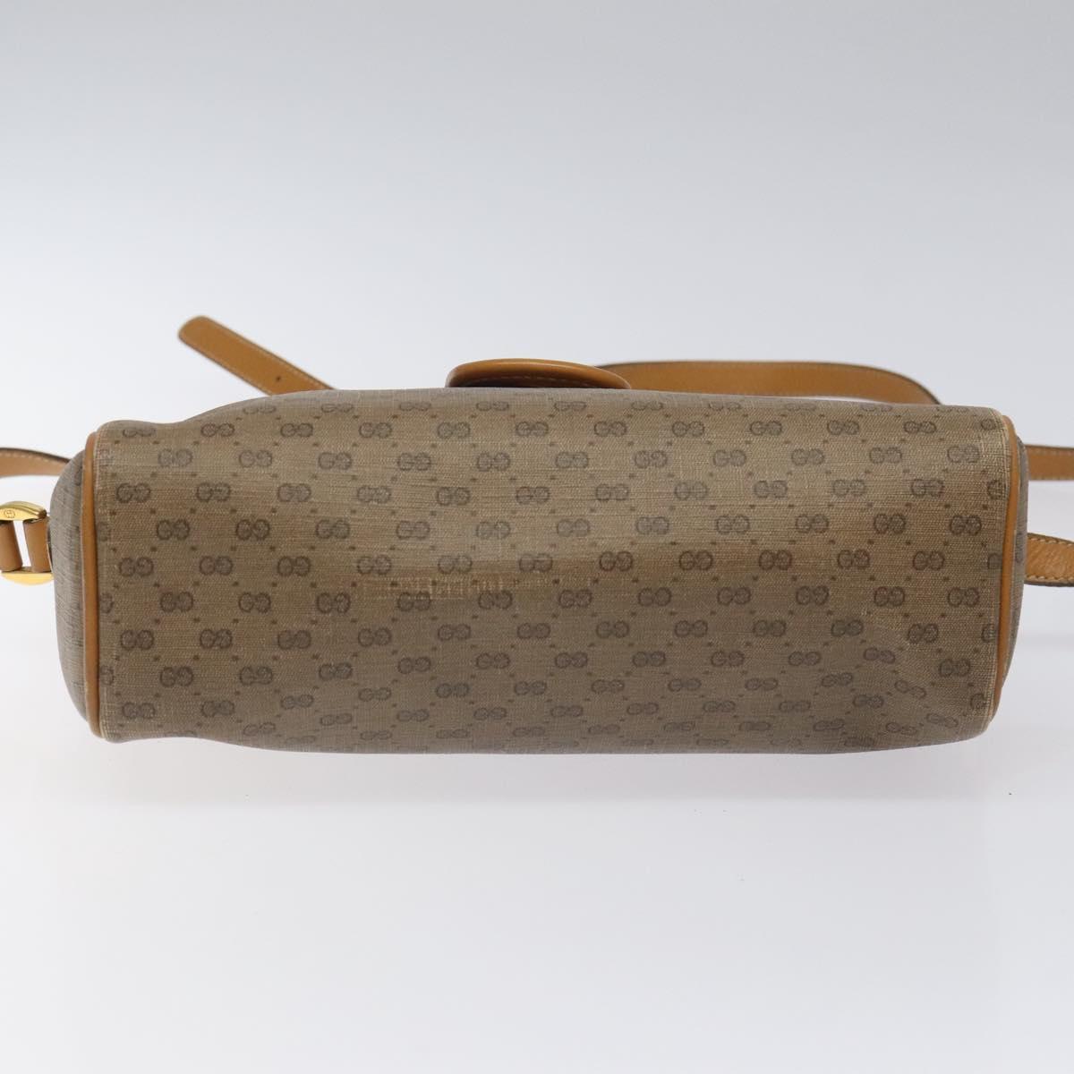 GUCCI Micro GG Supreme Web Sherry Line Bag PVC Beige Gold Auth 116615