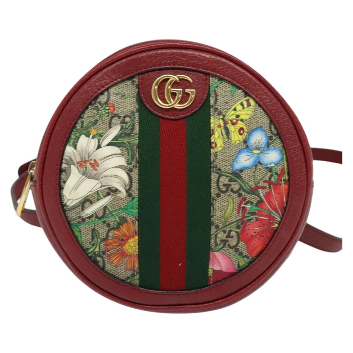 GUCCI GG Supreme Ophidia Web Sherry Line Backpack PVC Beige 598661 Auth 116635V