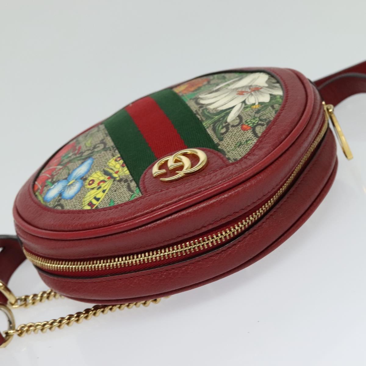 GUCCI GG Supreme Ophidia Web Sherry Line Backpack PVC Beige 598661 Auth 116635V