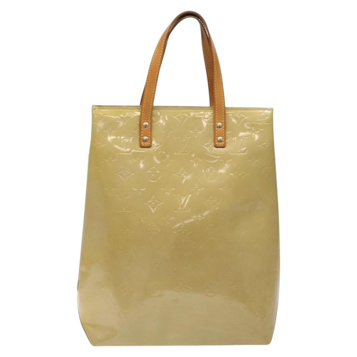 LOUIS VUITTON Monogram Vernis Reade MM Hand Bag Beige M91141 LV Auth 116687
