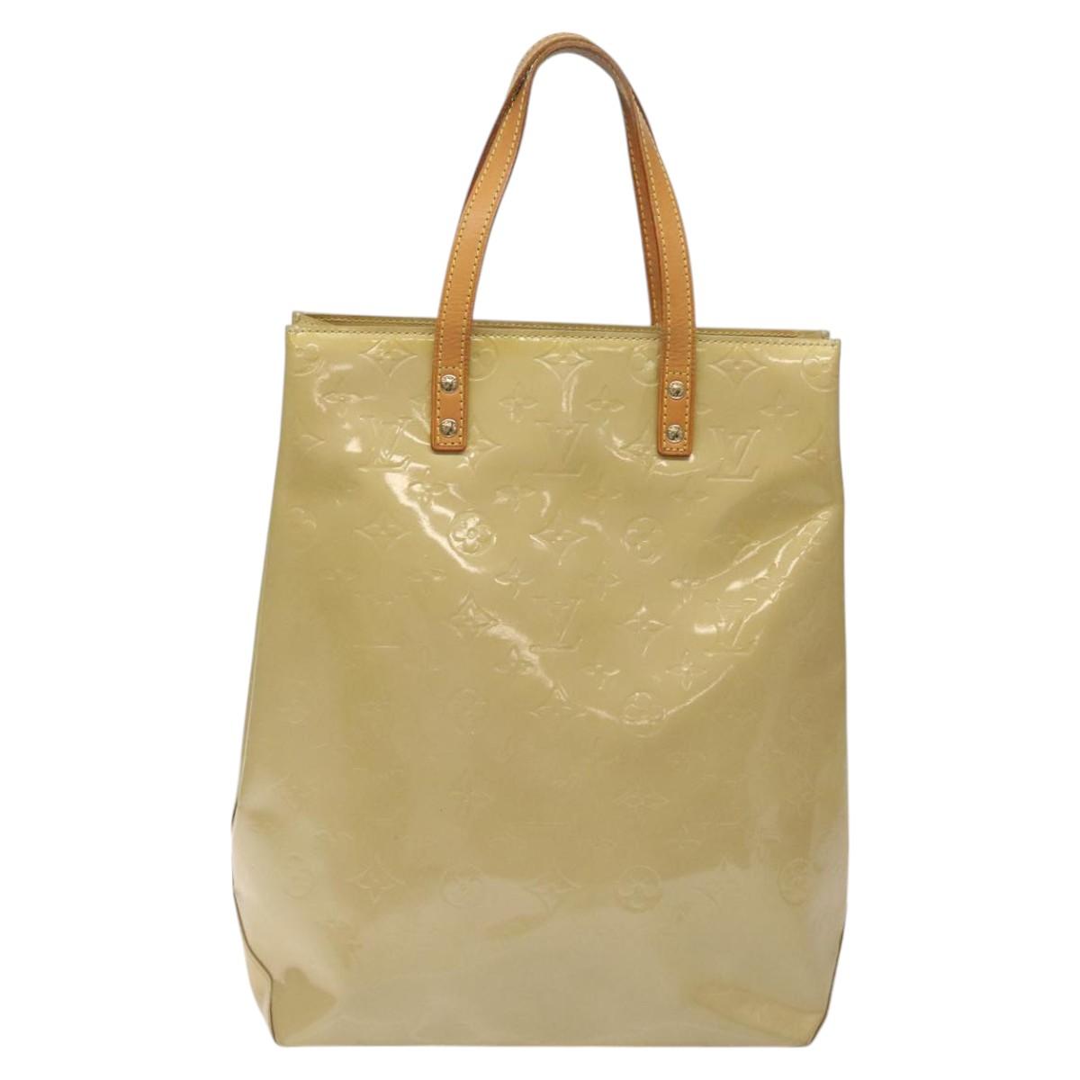 LOUIS VUITTON Monogram Vernis Reade MM Hand Bag Beige M91141 LV Auth 116687
