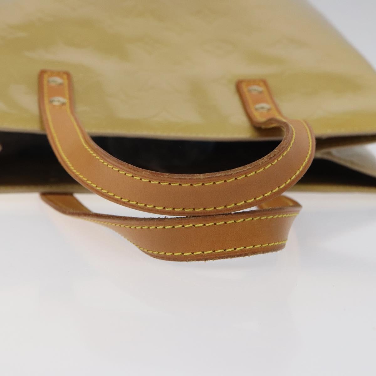 LOUIS VUITTON Monogram Vernis Reade MM Hand Bag Beige M91141 LV Auth 116687