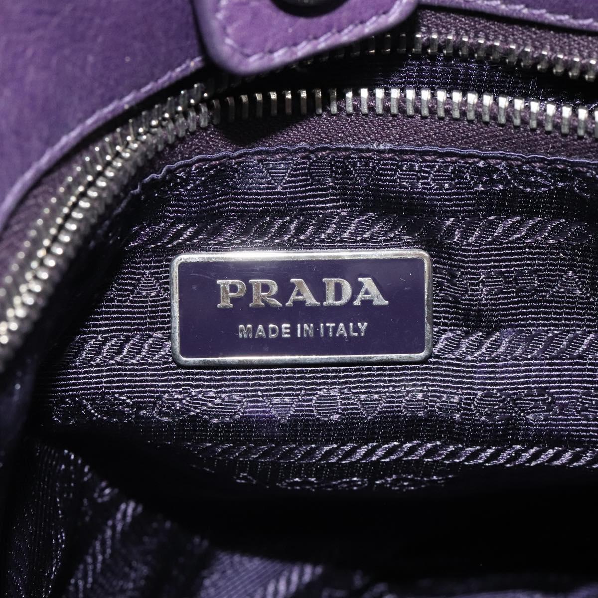 PRADA Hand Bag Nylon Purple Silver Auth 116704