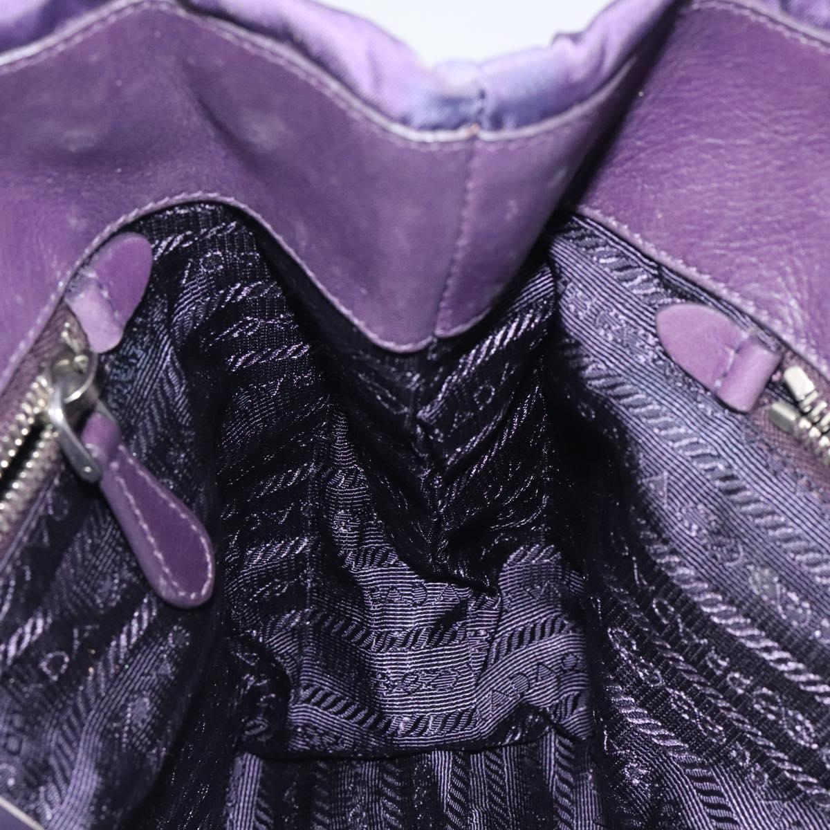 PRADA Hand Bag Nylon Purple Silver Auth 116704