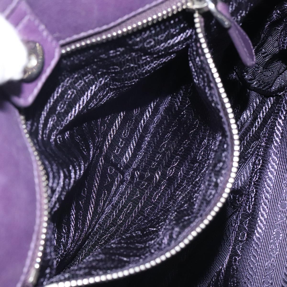PRADA Hand Bag Nylon Purple Silver Auth 116704