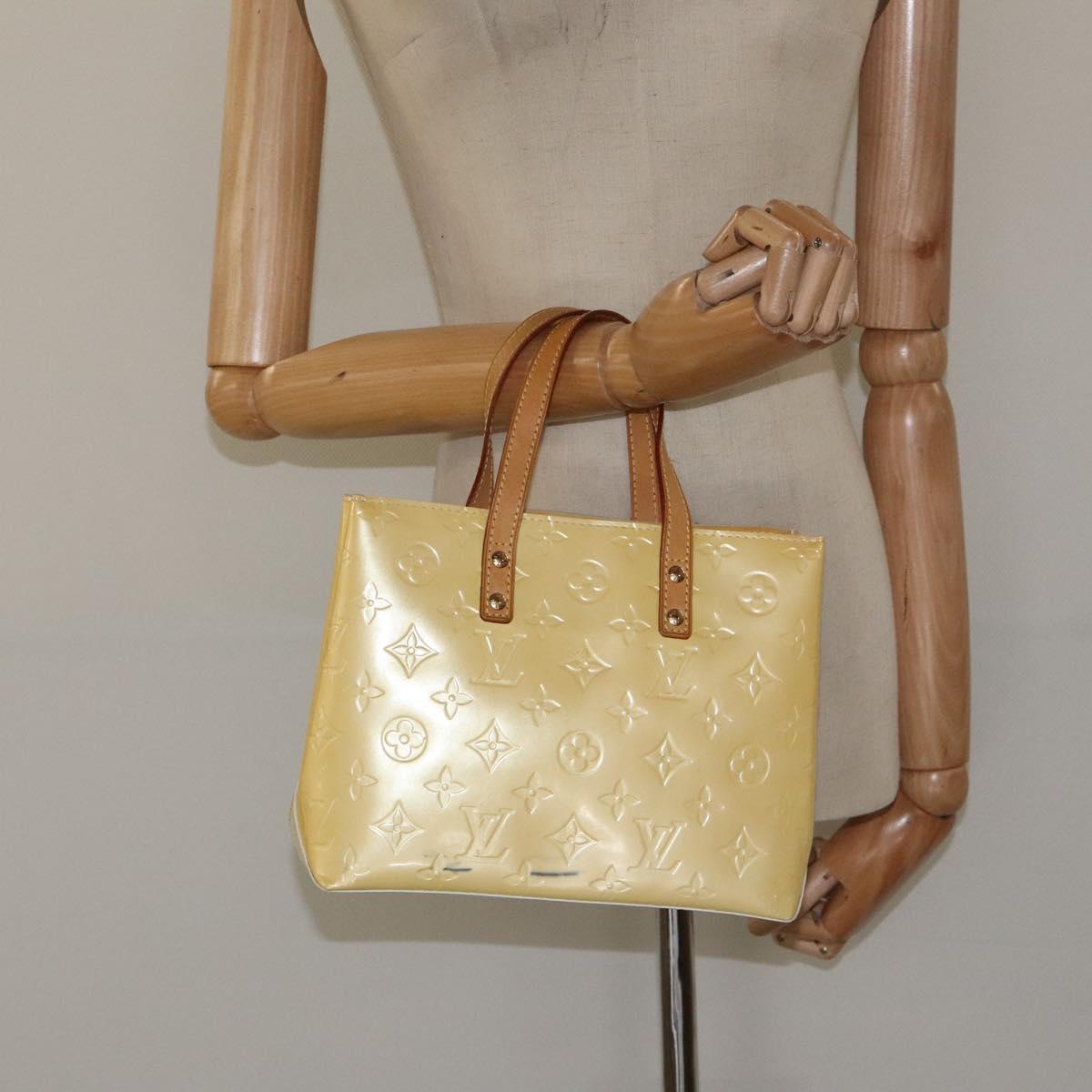 LOUIS VUITTON Monogram Vernis Reade PM Hand Bag Perle M91336 LV Auth 116705