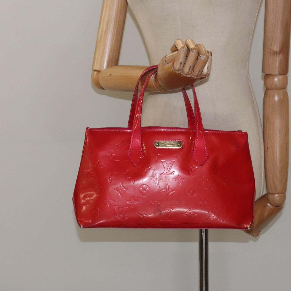 LOUIS VUITTON Monogram Vernis Wilshire PM Hand Bag Rose Pop M93643 Auth 116728