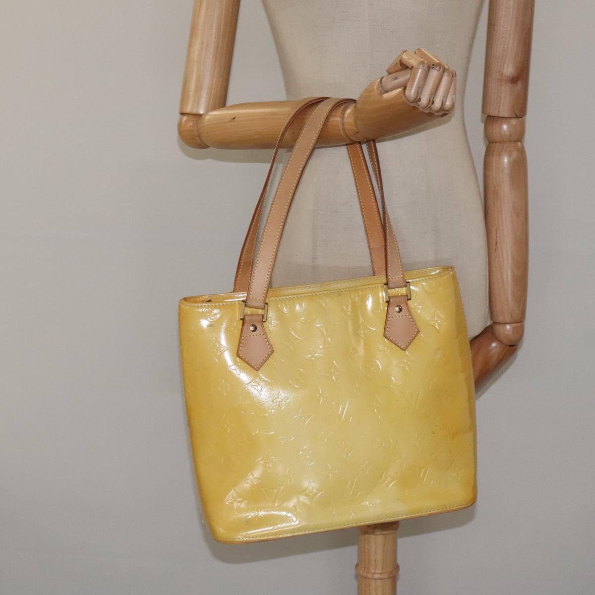 LOUIS VUITTON Monogram Vernis Houston Hand Bag Gris M91053 LV Auth 116767