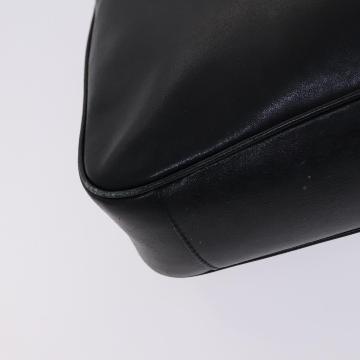 GUCCI Bamboo Hand Bag Leather 2way Black Gold 001 0166 1638 Auth 116782
