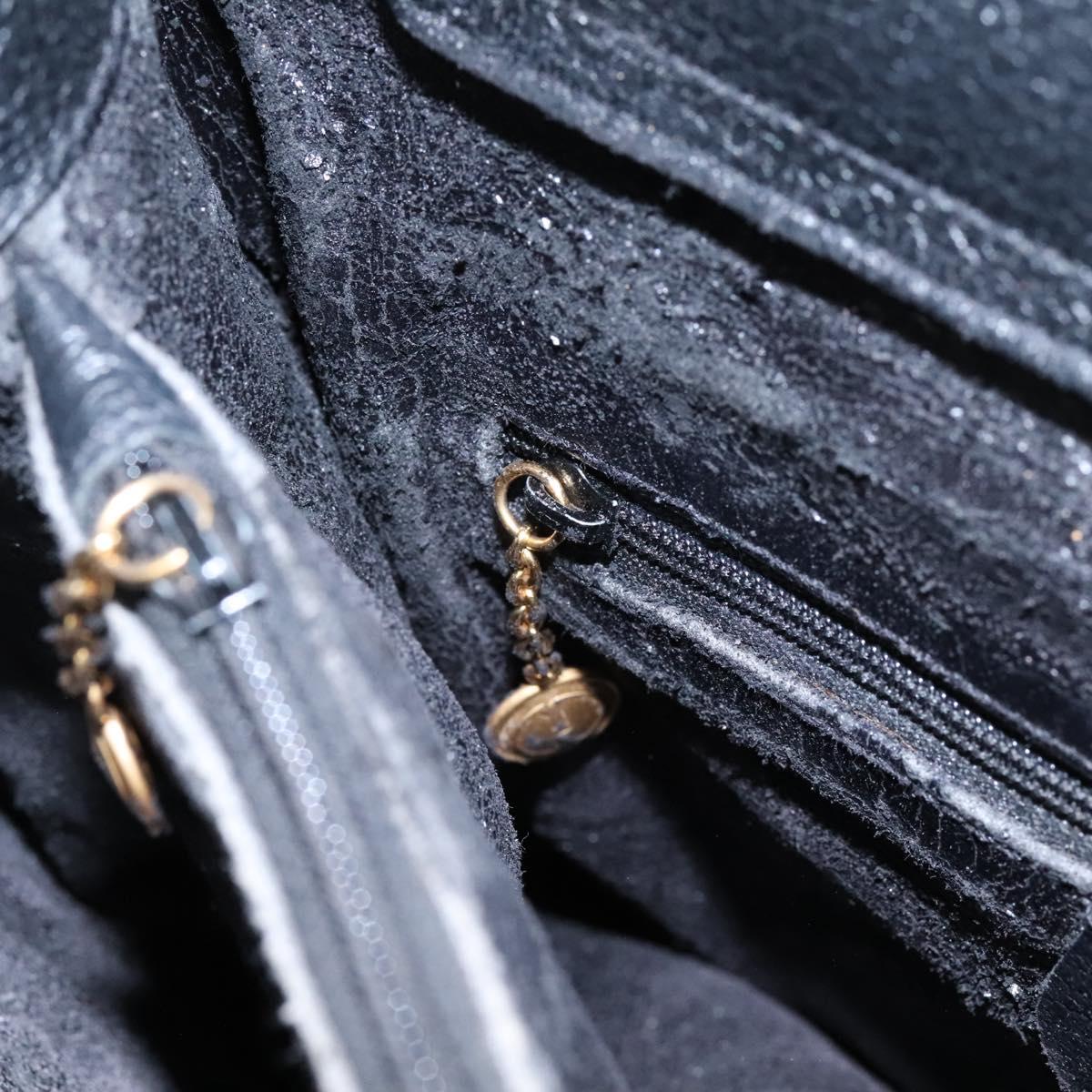 GUCCI Bamboo Hand Bag Suede Leather Black Gold 002 1095 0268 Auth 116847