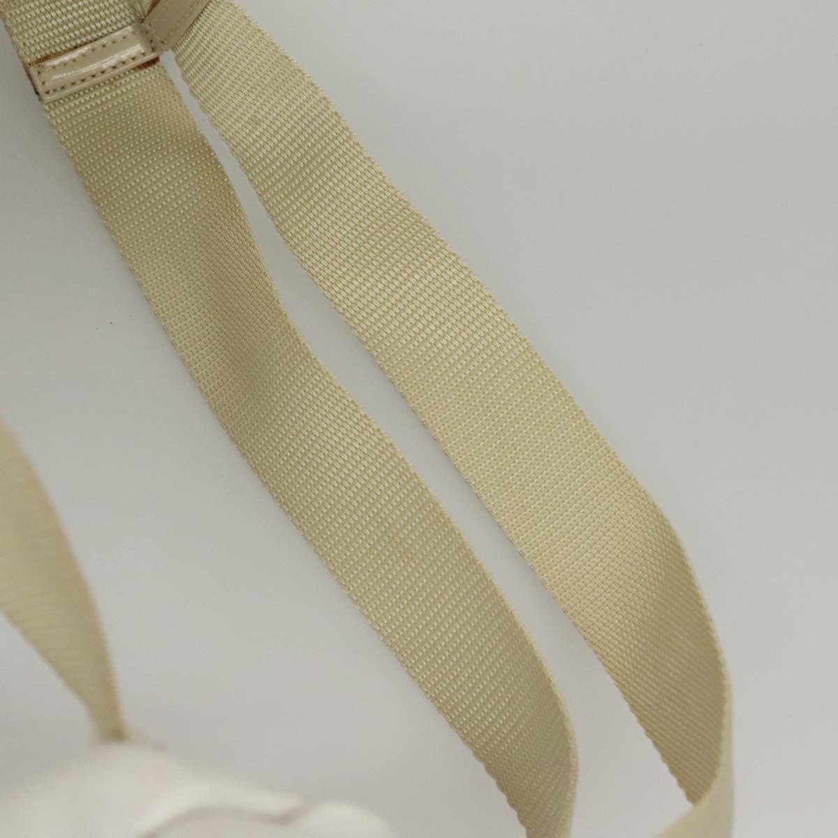 PRADA Backpack Nylon Cream Silver Auth 116860
