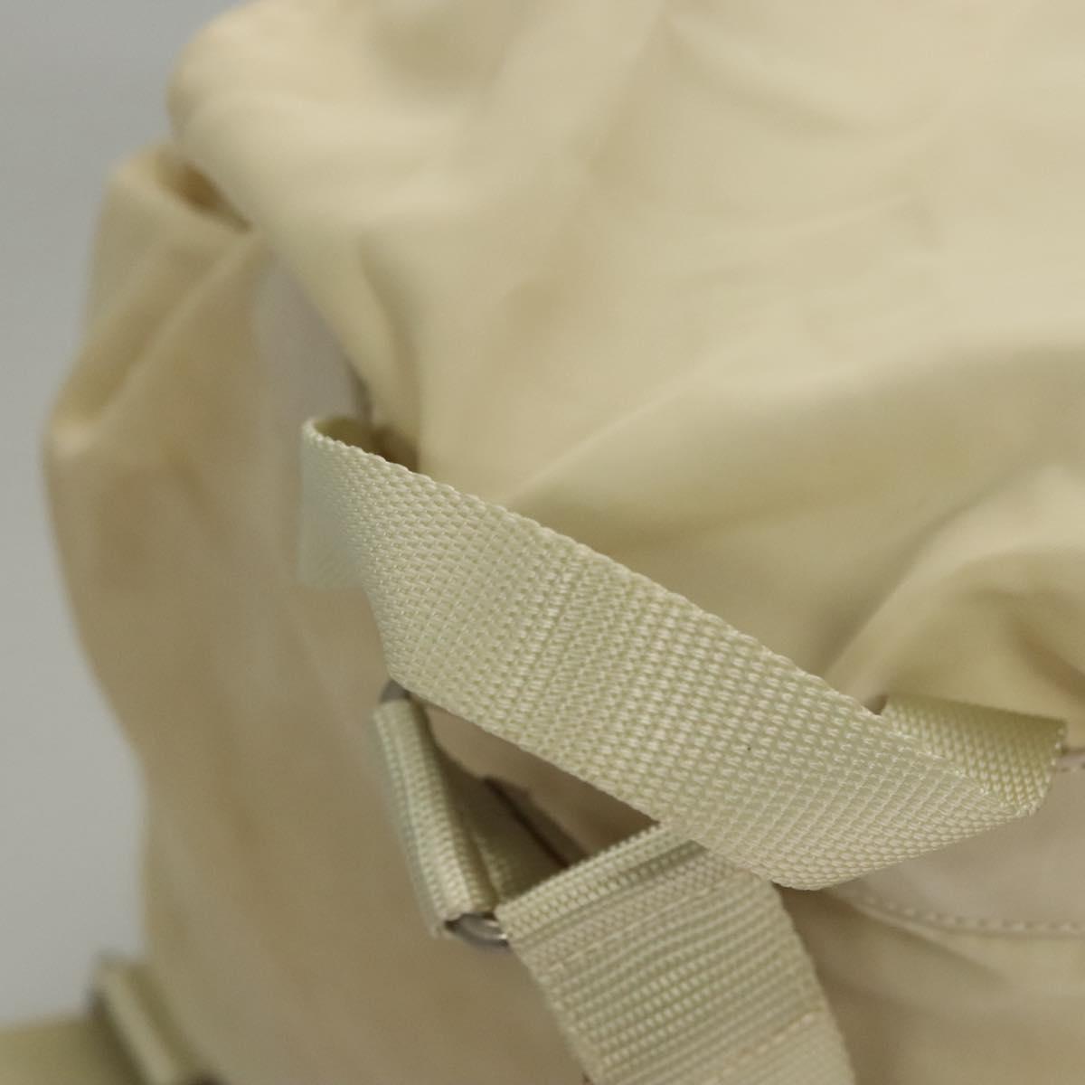 PRADA Backpack Nylon Cream Silver Auth 116860