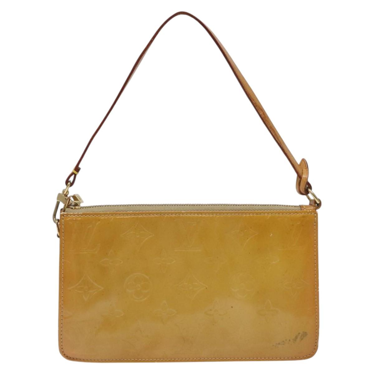 LOUIS VUITTON Monogram Vernis Lexington Accessory Pouch Beige M91010 Auth 116900