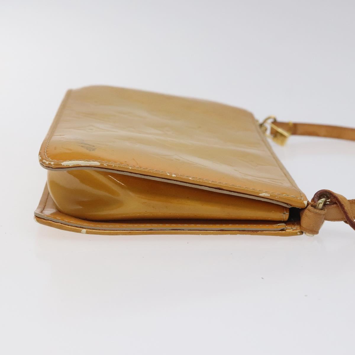 LOUIS VUITTON Monogram Vernis Lexington Accessory Pouch Beige M91010 Auth 116900