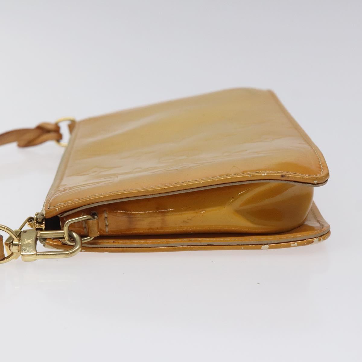 LOUIS VUITTON Monogram Vernis Lexington Accessory Pouch Beige M91010 Auth 116900