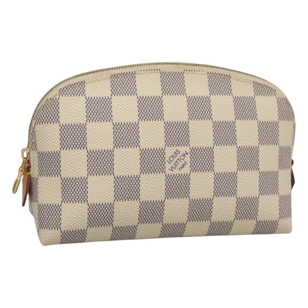 LOUIS VUITTON Damier Azur Pochette Cosmetic PM Pouch N60024 LV Auth 116915
