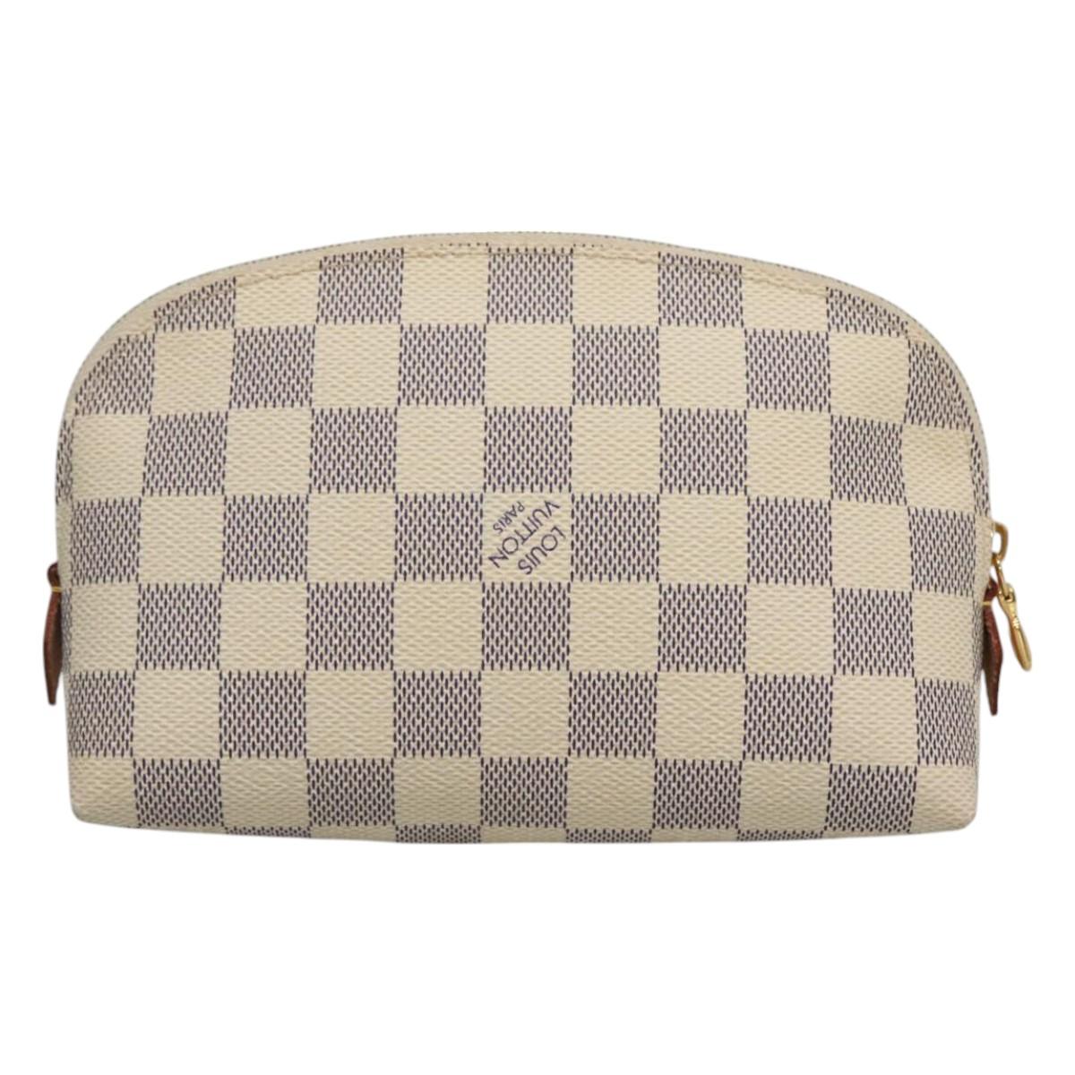 LOUIS VUITTON Damier Azur Pochette Cosmetic PM Pouch N60024 LV Auth 116915