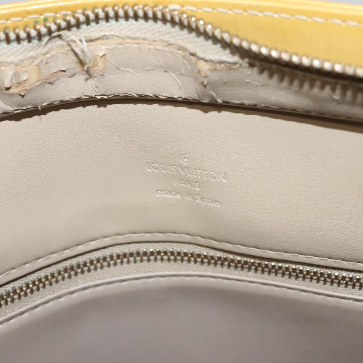 LOUIS VUITTON Monogram Vernis Houston Hand Bag Beige M91004 LV Auth 116941