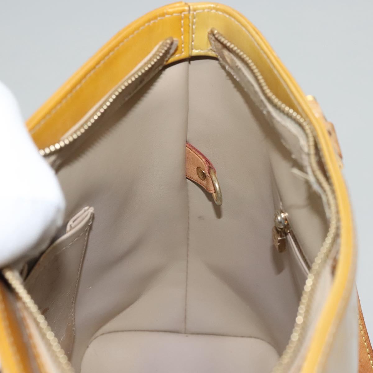 LOUIS VUITTON Monogram Vernis Houston Hand Bag Beige M91004 LV Auth 116941