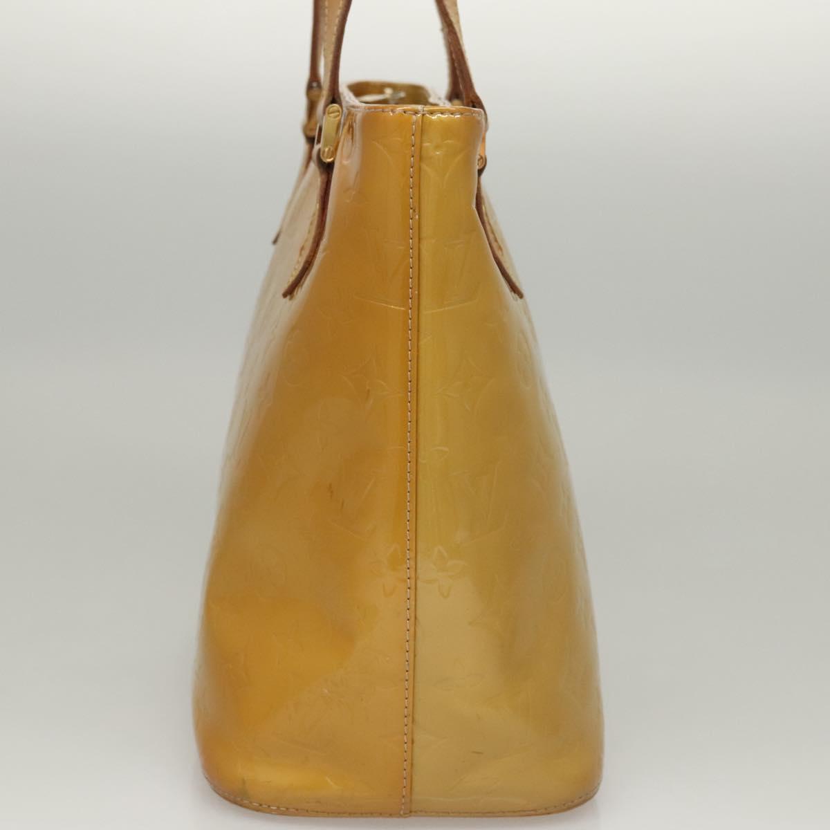LOUIS VUITTON Monogram Vernis Houston Hand Bag Beige M91004 LV Auth 116941