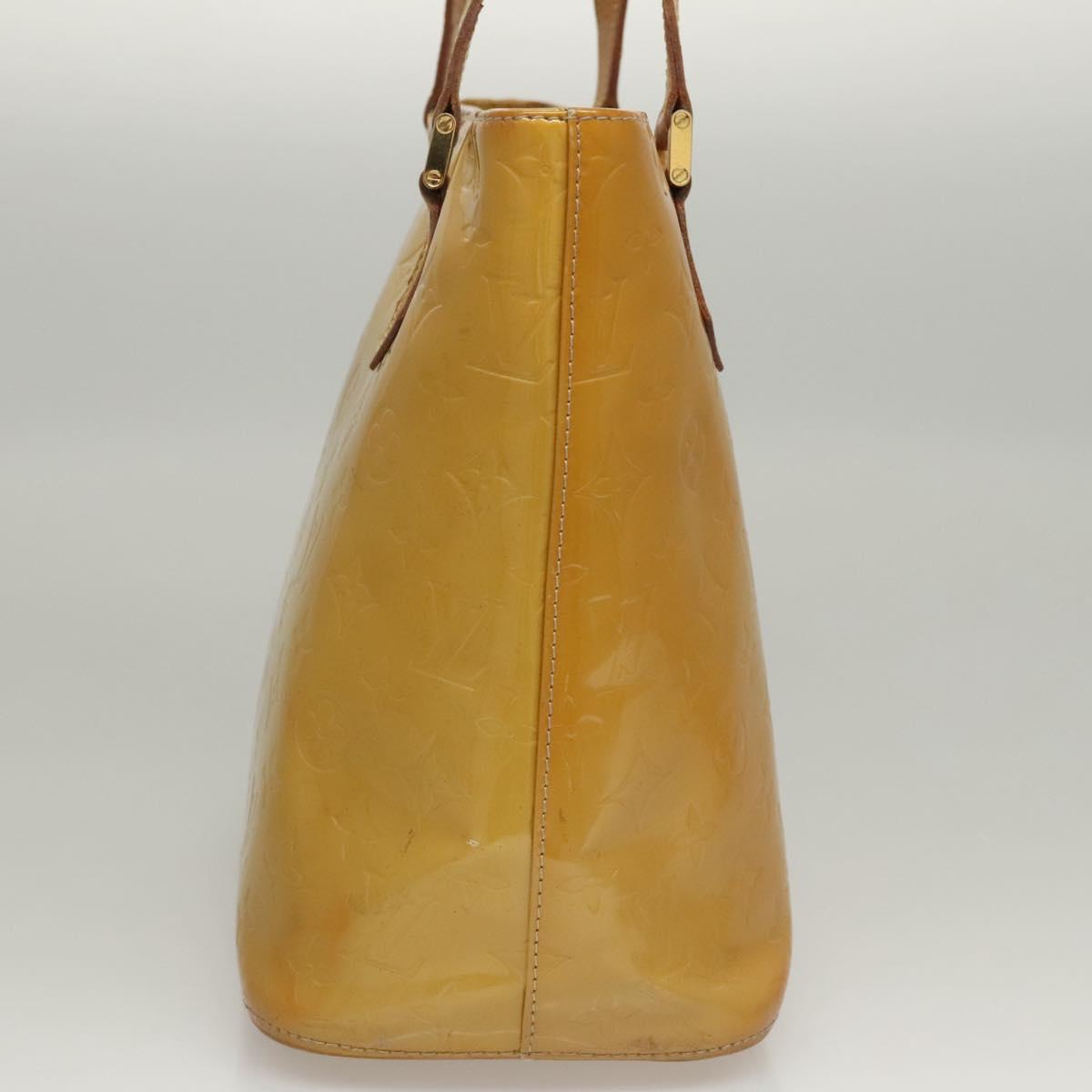 LOUIS VUITTON Monogram Vernis Houston Hand Bag Beige M91004 LV Auth 116941