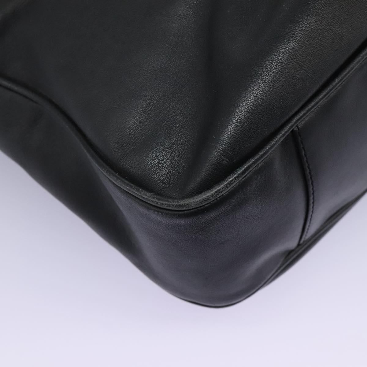GUCCI Bamboo Hand Bag Leather 2way Black Gold 001 1781 1577 0 Auth 117029