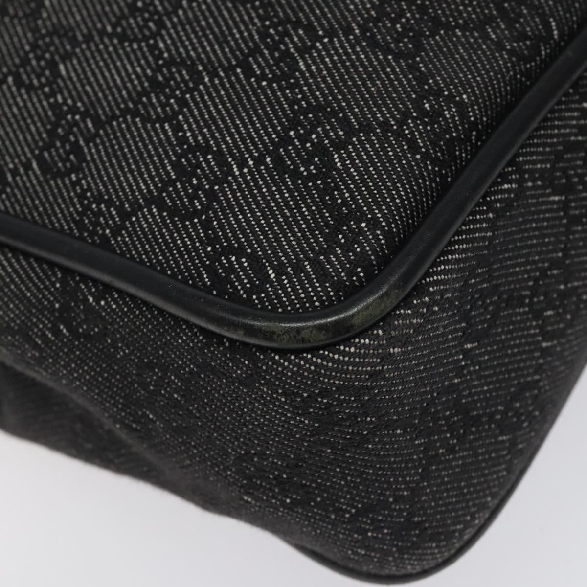 GUCCI GG Canvas Shoulder Bag Black Gold 92730 Auth 117062