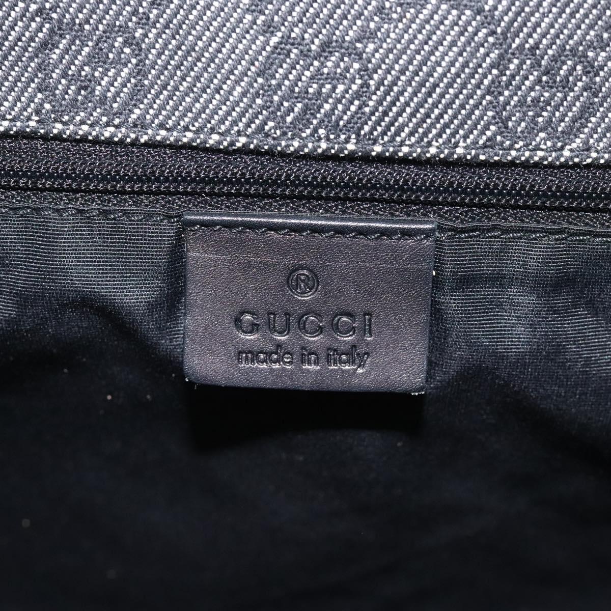 GUCCI GG Canvas Shoulder Bag Black Gold 92730 Auth 117062